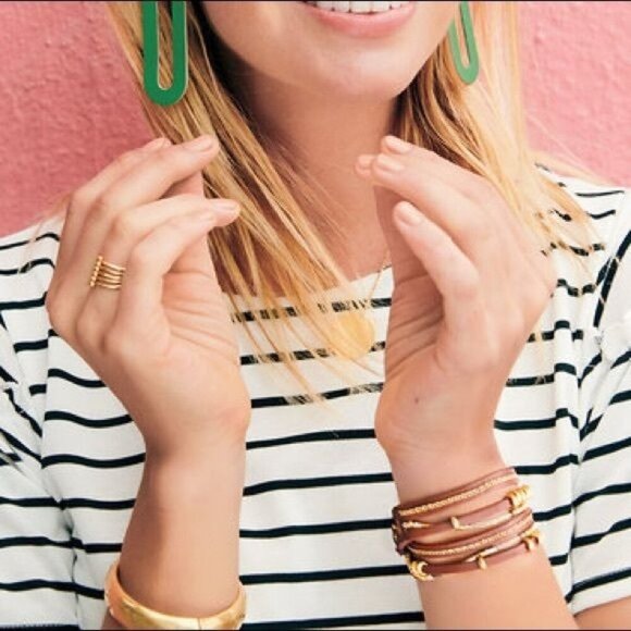 💜 Stella & Dot Maize Leather Wrap Bracelet - Picture 4 of 6